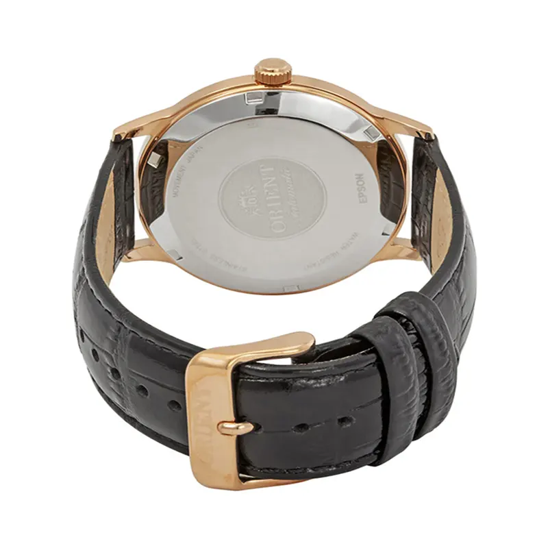 Orient Bambino Version II Black Dial Leather Men's Watch- FAC00001B0